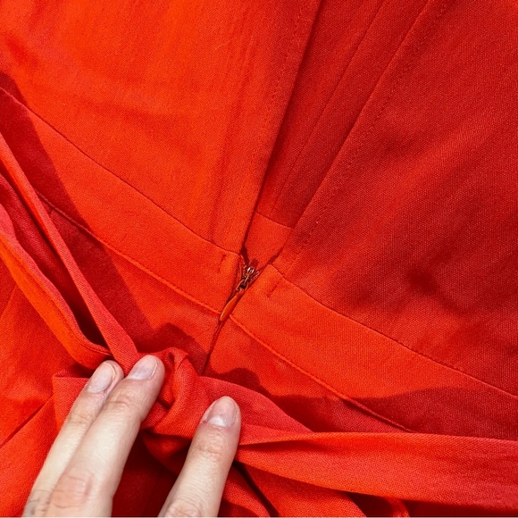 Chic La Vie Coral Red Wide-Leg Jumpsuit - Picture 3 of 5